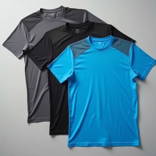 Flat lay of women’s activewear T-shirts in mint, coral, and lilac colors - slim-fit stretch knit fabric with raglan sleeves, designed by Tiruppur activewear manufacturer.