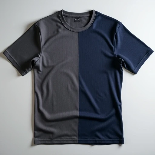 Flat lay of black, grey, and blue activewear T-shirts showing breathable mesh panels on shoulders and sides - quick-dry polyester spandex athletic fabric manufactured in Tiruppur India.